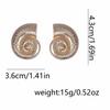 Vacation style retro marine animals exaggerated versatile metal conch stud earrings simple fashion daily commuter women