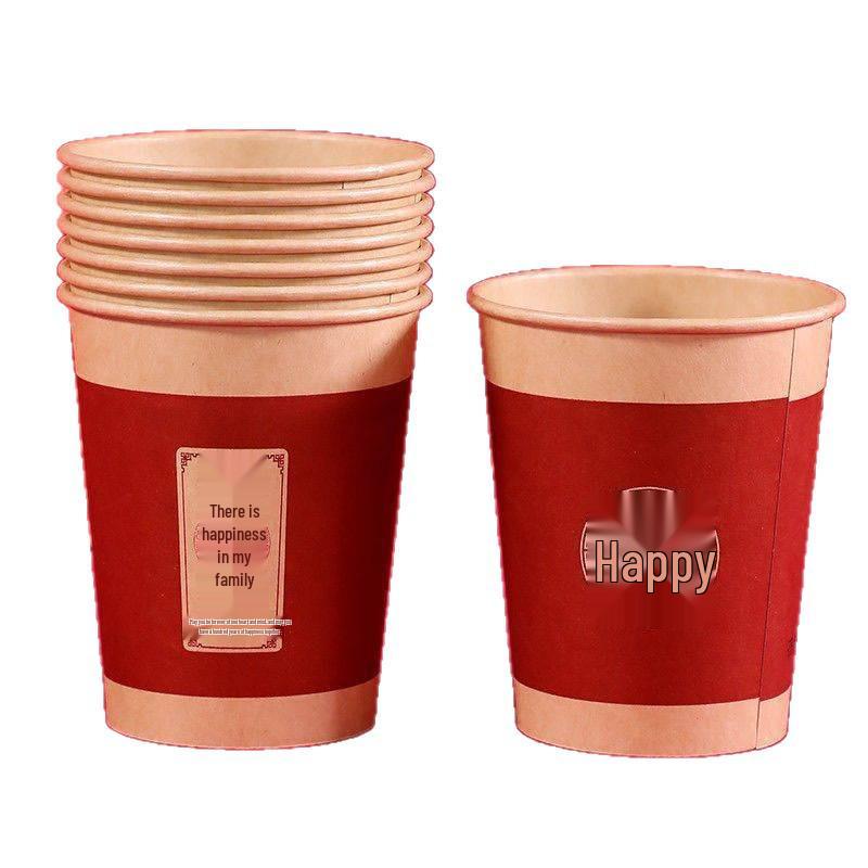 Newcomer 50 Disposable Cups (0.43L) - Free Shipping - Wedding & Engagement Paper Cups with Double Happiness Design