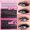 Diy False Eyelash Extension Kit Individual Lash Clusters Bottom And Upper Lashes Extra Thick And Fluffy Lashes For Beginners