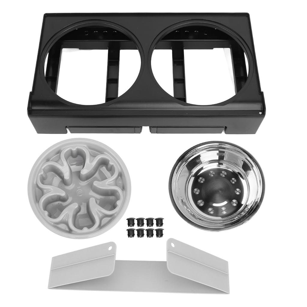 Elevated Pet Bowl Adjustable Height Neck Protection Stainless Steel Sturdy Structure for Medium Larg