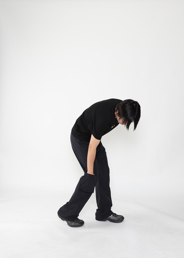 DOTON Semi Flared Nylon Cago Pants(Black)