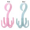 Hook Tie Holder Cloth Rack Nail-free 4 Hook Plastic Hanger Rotating Four-claw Hook Multifunction