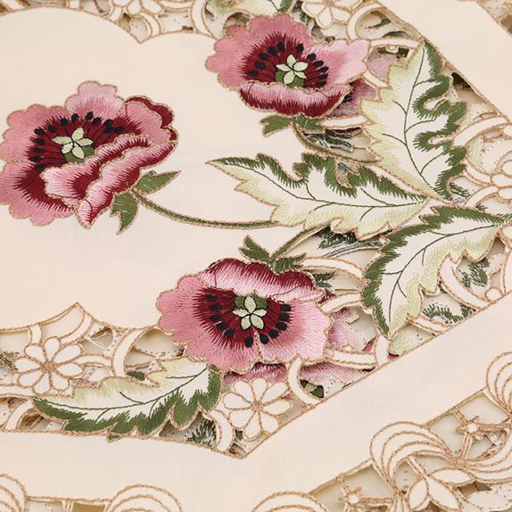 Simple Design Table Runner Flag Shaped Embroidered Polyester Coffee Tea Desk Tablecloth Placemat Decor