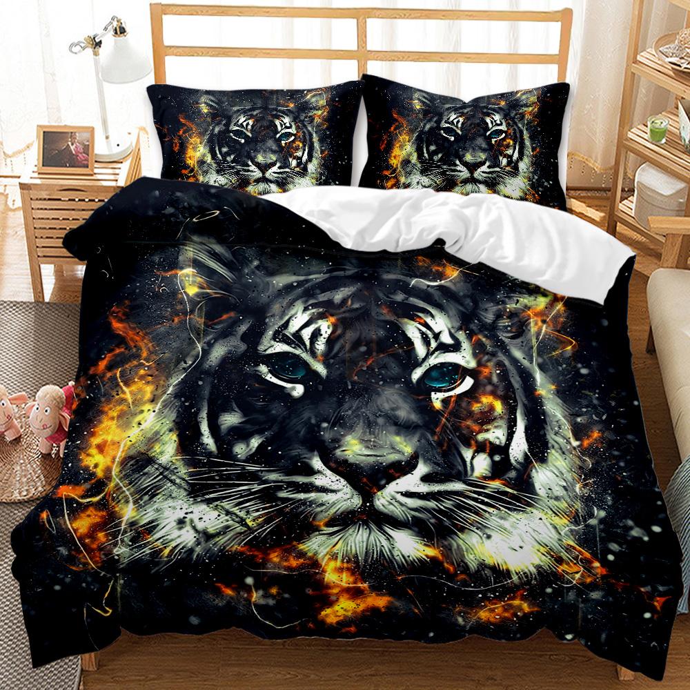 3D Wild Animal Print Brown Lion Duvet Cover Set. Available In Twin, Full, King, Queen Sizes