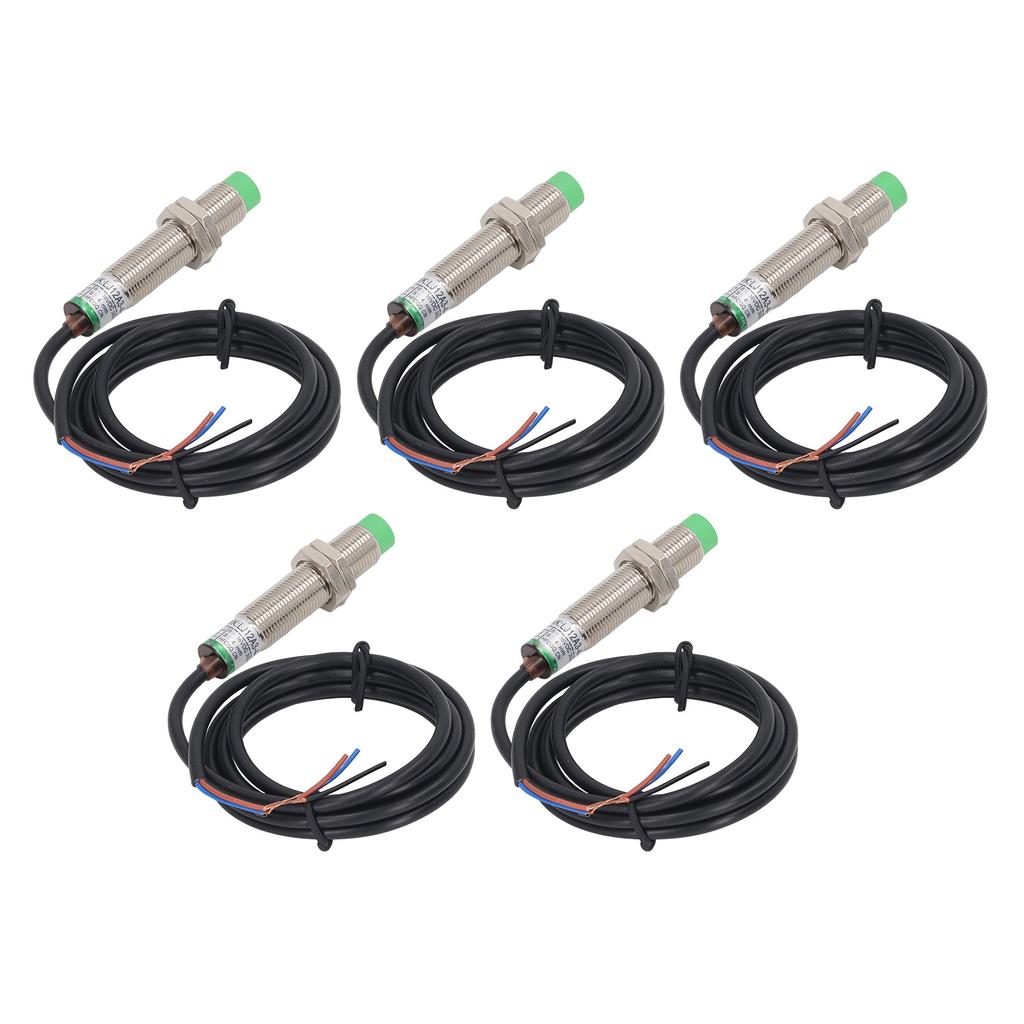 5 Pcs Inductive Proximity Sensor M12 Approach Sensor NPN NC IP65 Waterproof Proximity Switch