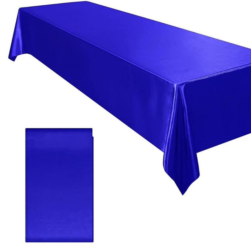 Satins Banquet Tablecloth 57 X 71 Inch Rectangular Draped Table Cover with Smooth Silky Fabric for Wedding Reception Decors