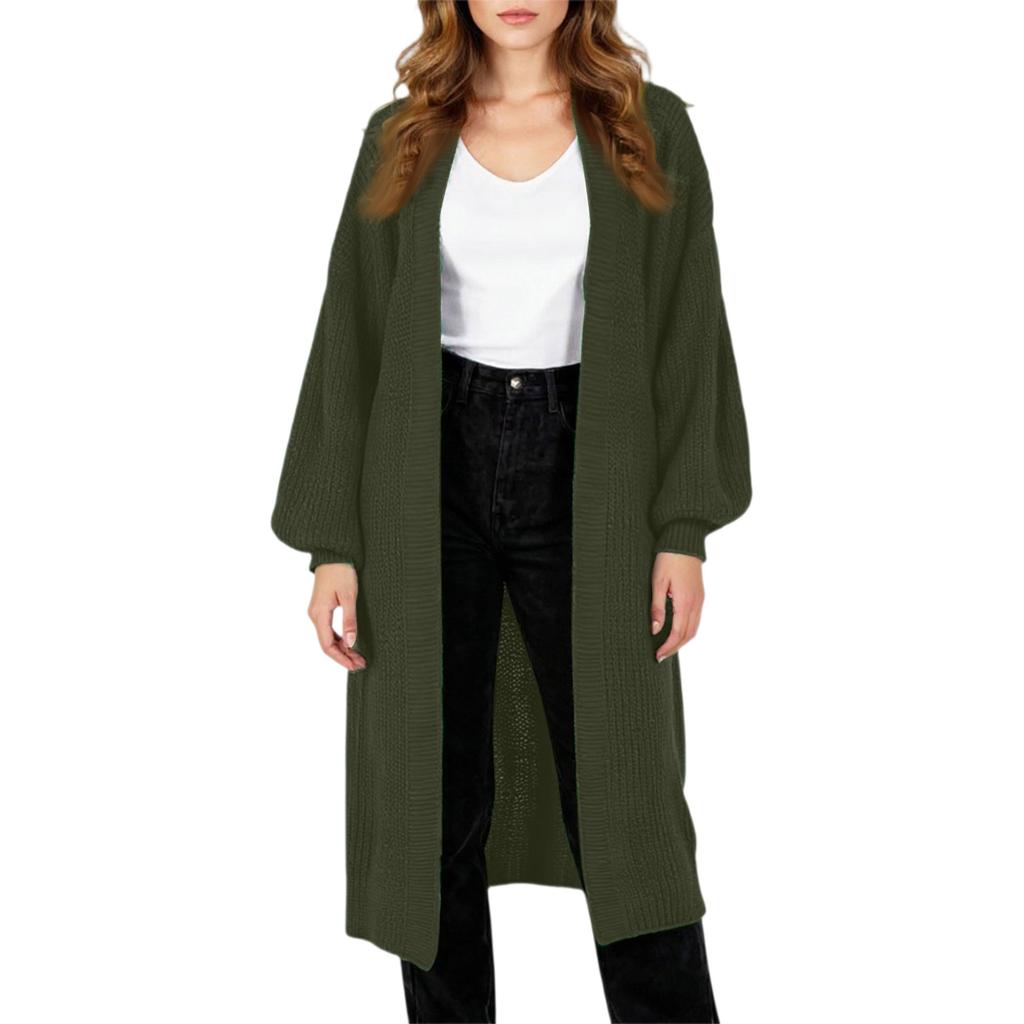 Fashionable Women's Long Knitted Sweater Cross-border  Winter Knitted Jacket