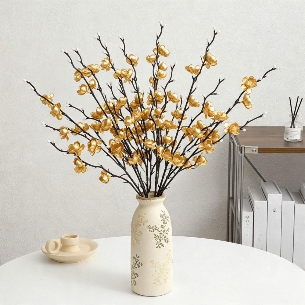 6PCS Real Touch Artificial Plum Branches Plastic Wintersweet Flower Wedding Ceremony