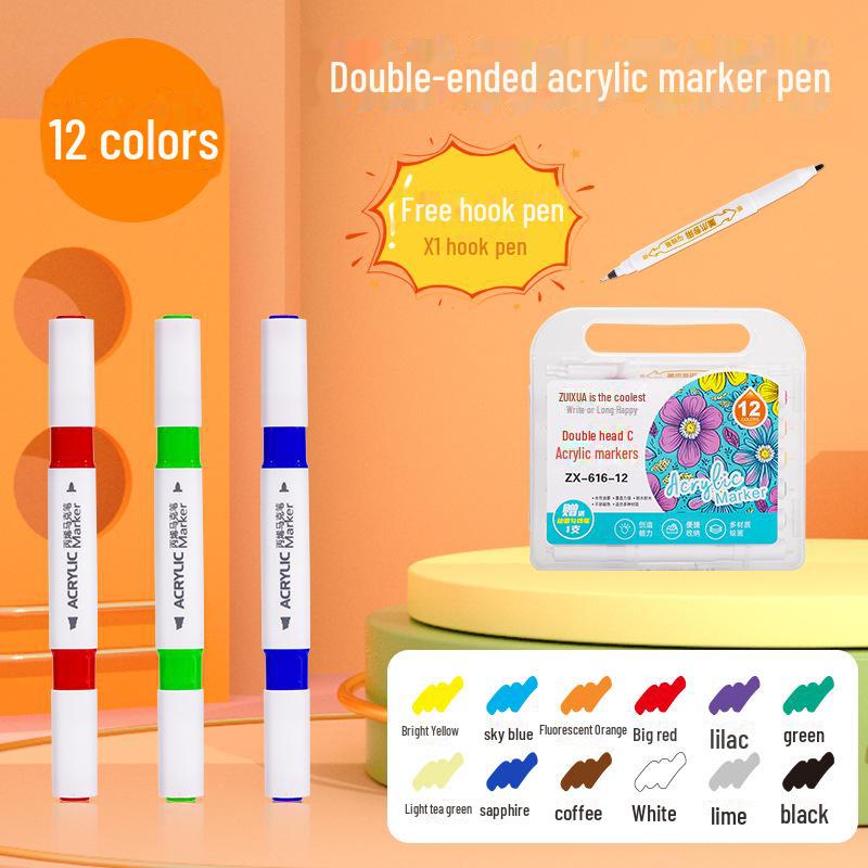 

Акриловый маркер с двумя наконечниками и чернилами на водной основе, треугольный держатель для рисования, заливки, раскрашивания и рисования своими руками