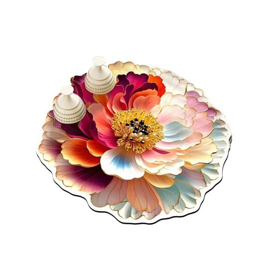 3D Flower Diatom Mud Soft Mat Absorbent Bar Counter Pad for Cups Kitchen Sink Quick-drying Wash Basin Tray Decorative Diatomite Coaster