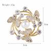 Fashion Environmental Strife Three Butterfly Wreath Pearl Brooch Female Clothing Accessories Fade-proof Long-Lasting Color Exquisite Brooch BFF Gift
