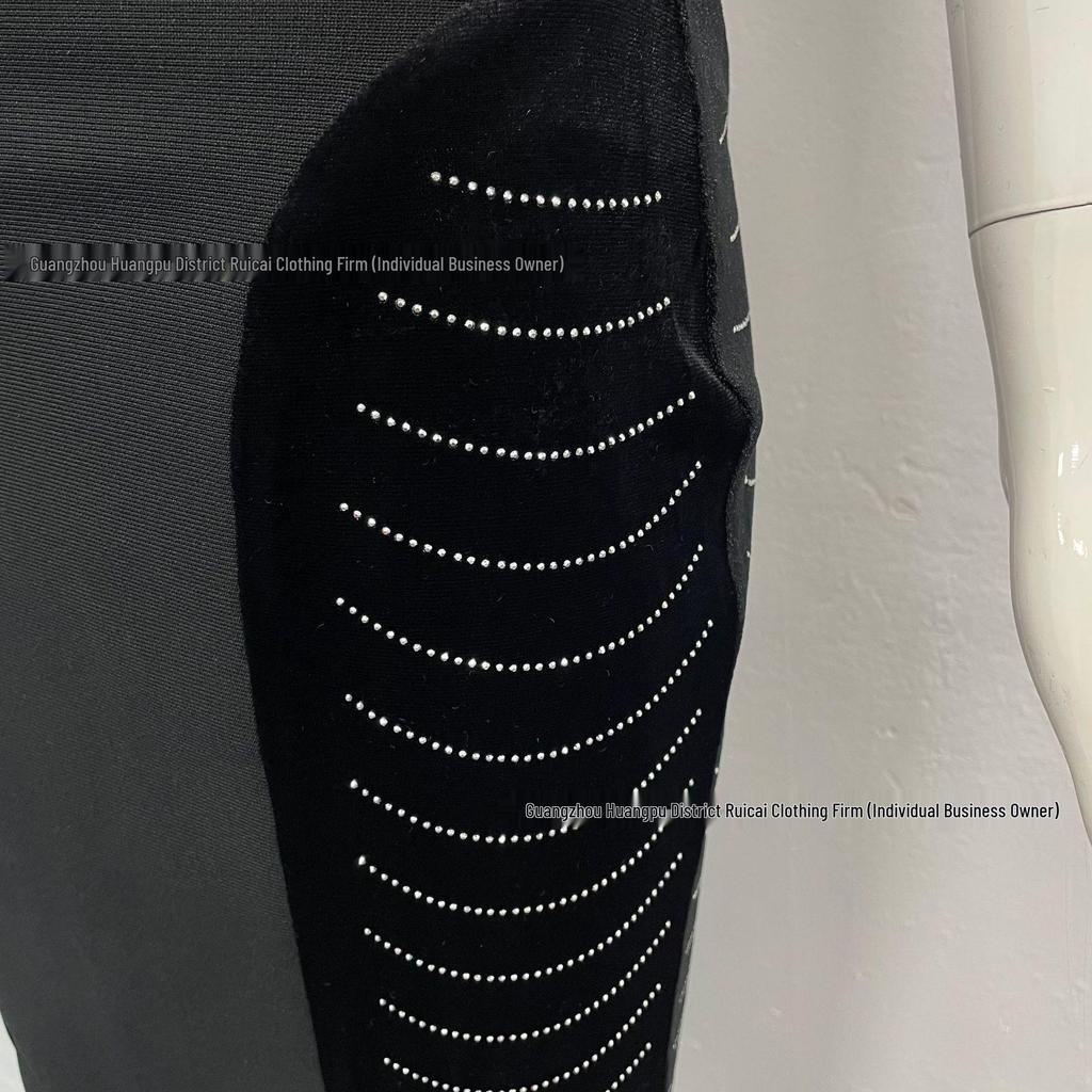 Europäisch-amerikanischer Stil Sexy Tief ausgeschnittenes Bandagen-Abendkleid mit Strasssteinen