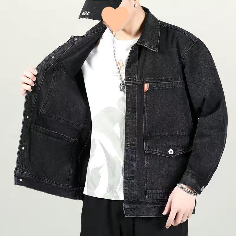 Autumn and Winter Large Size Denim Jacket Men's Loose and Versatile Casual Top