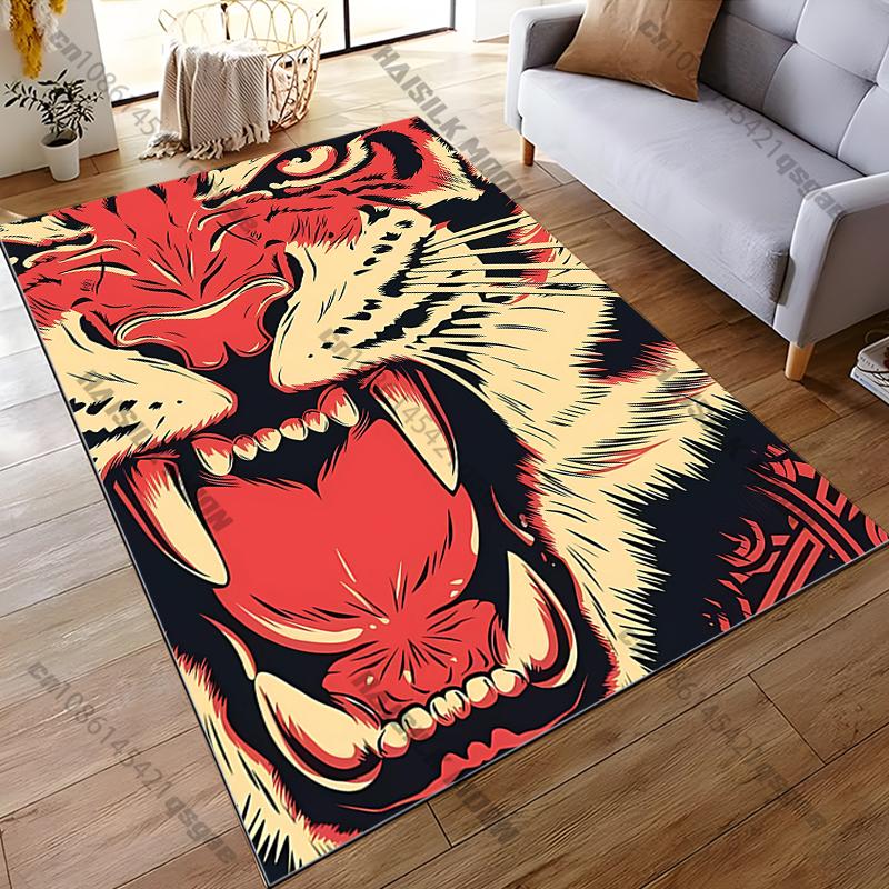 

15 Sizes Japanese Tiger Pattern Painting Printed Carpet Fashion Mat Non -slip Carpet Rug Outdoor Carpet Door Mat Play Mat Gift 40x60cm