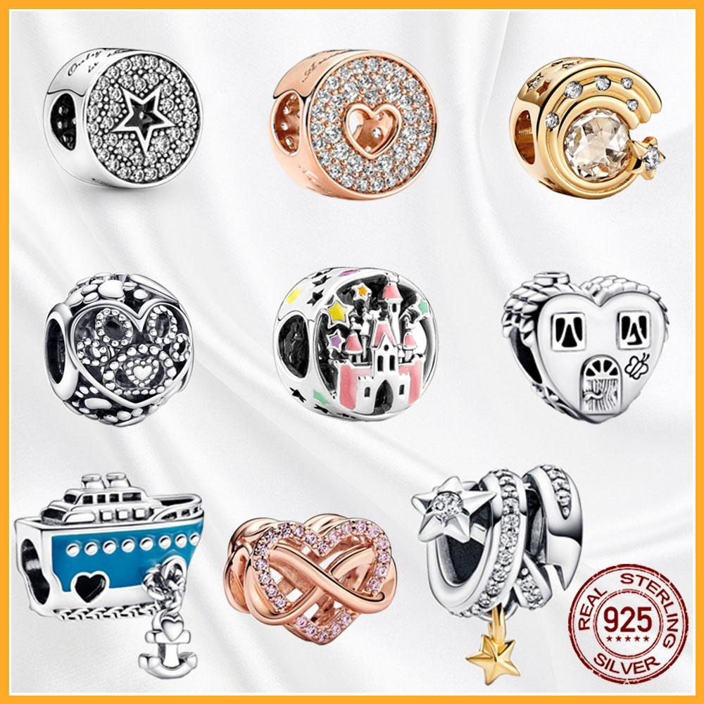 Authentic Sparkling Plata Copper Dangle Charms Fit Original Bracelet Beads Pendant Women Diy Jewelry Gift