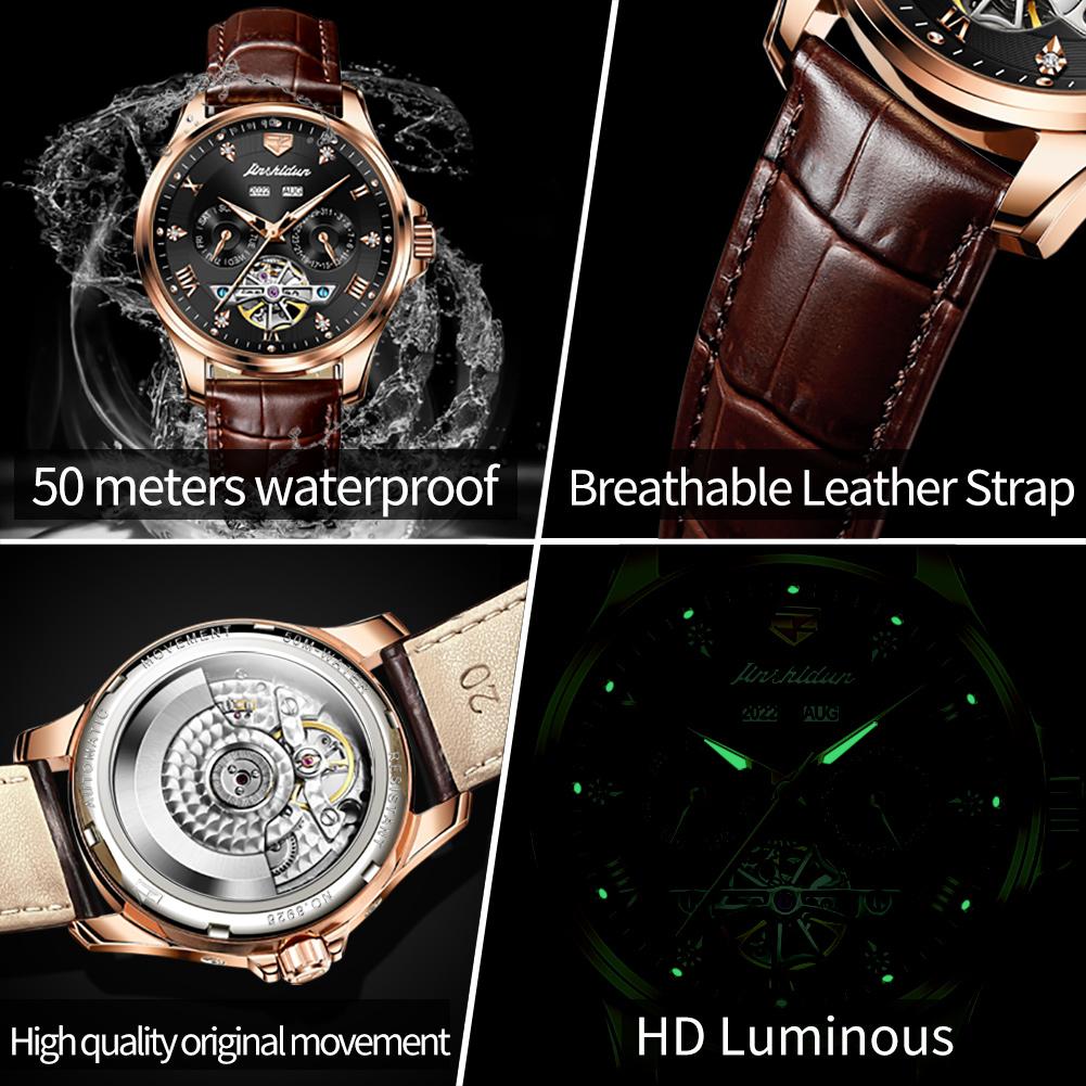 JINSHIDUN New Business and Leisure Men's Watch Tusso Multi -function Fully Automatic Mechanical Complex High -end Watch High -end Watch
