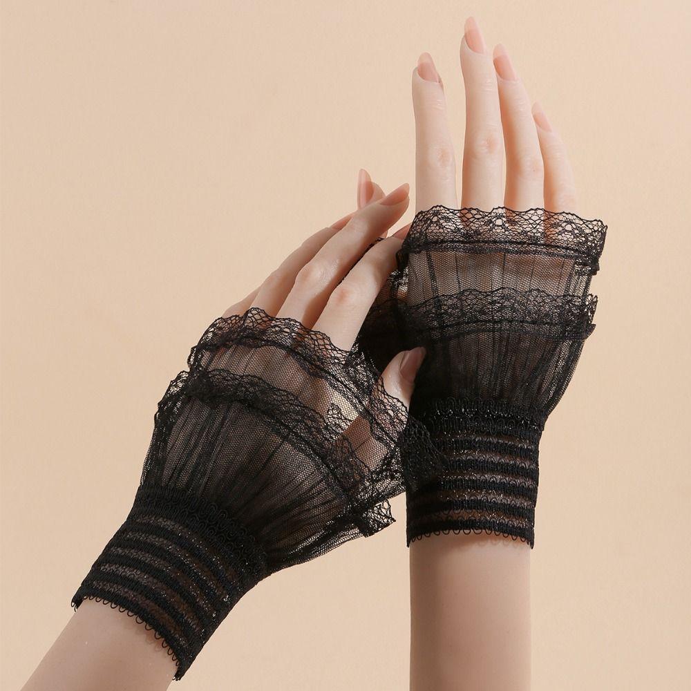 Lace Ruffled Wrist Fake Sleeves Cuffs Costume Accessory Lace Cuff Fashion Sweater Cuffs  Wedding