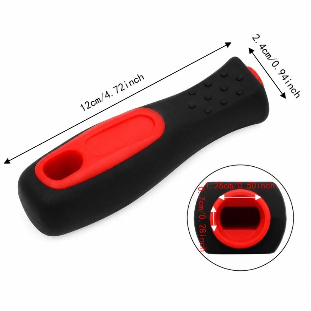 Plastic Steel Rasp Handle Black+Red Double Color File Handle Ergonomic File Handle  Metal Working