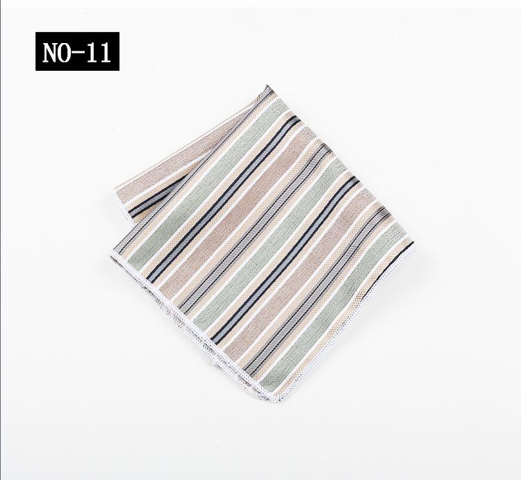 Pocket Towel Men'S Business Stripe Green Brown High-End Wedding Ceremony Handkerchief Small Square Towel