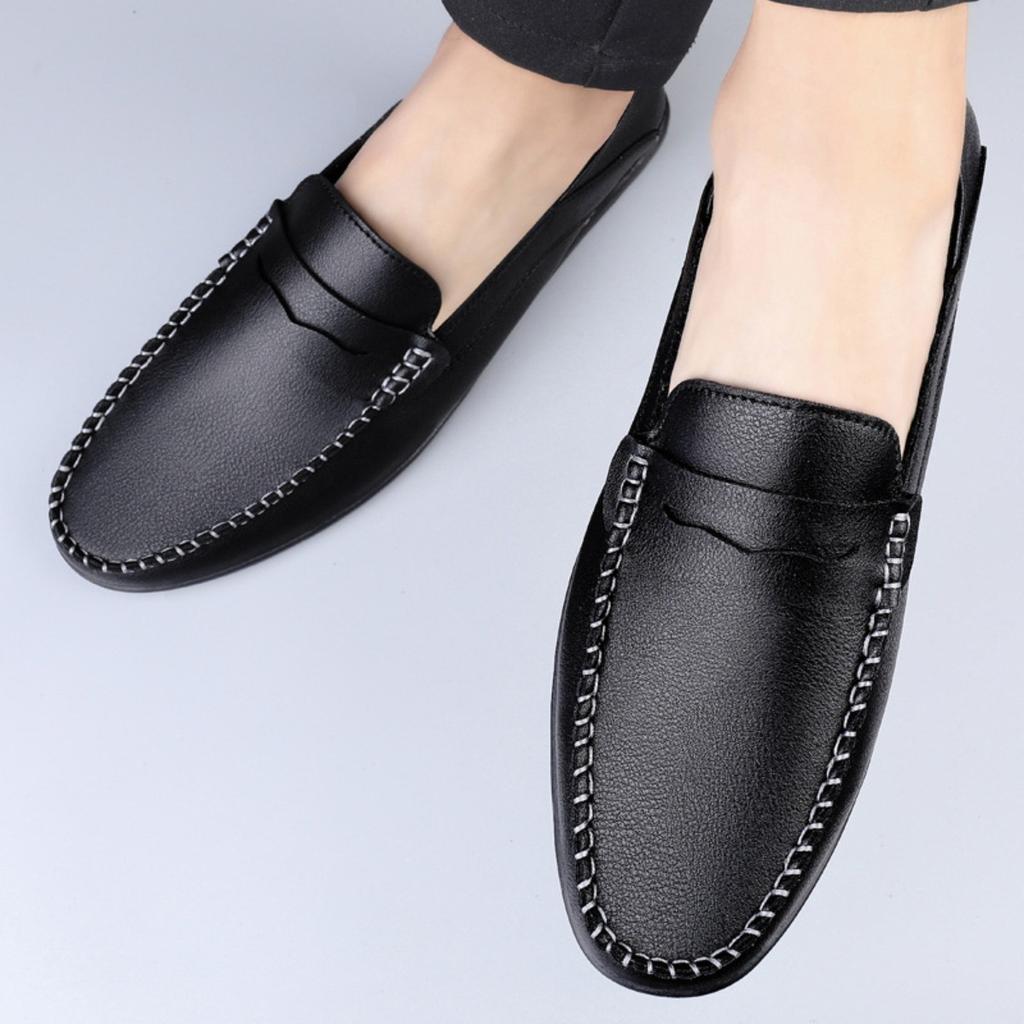Sommer Herrenschuhe Business Casual Schuhe, Atmungsaktive Lederschuhe Leichte Herren Sojabohnenschuhe, Übergröße Schuhe Mode Weiße Schuhe