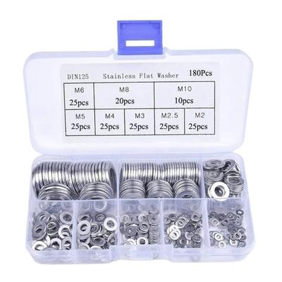 180Pieces Practical Penny Washers Sturdy Stainless Steel Portable Accessory for Various Applications Repair Tool