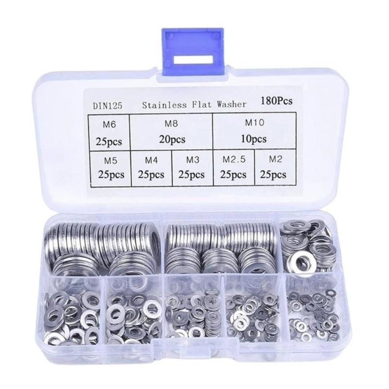 

180Pieces Practical Penny Washers Sturdy Stainless Steel Portable Accessory for Various Applications Repair Tool 1