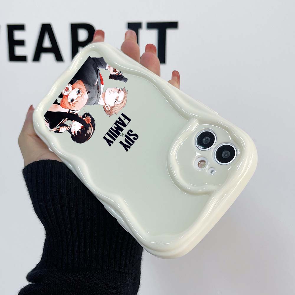 Samsung Galaxy A23 A25 für iPhone 15 Xiaomi Poco X5 Redmi 12c Huawei Honor 90 Handyhüllen NY17 Spy X Family Anime exklusive Creme Muster Soft Case