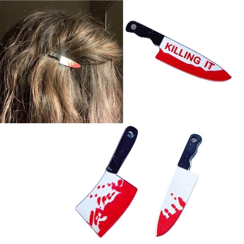 10 Pcs Mini Blood Knife Charm Acrylic Halloween Fake Knife Pendant Decoration for Necklace Earrings Jewelry Making