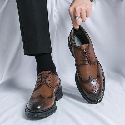 Nové ručně vyráběné boty z pravé kůže Block Leather Pánské boty Oxford Kožené společenské boty Brogue Klasické obchodní formální boty