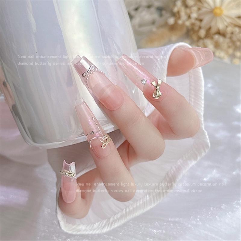 10pcs Delicate Alloy Bow Nail Gems for Stylish and Cute Nail Decorations for Women Girls