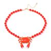 Summer fun ocean wind crab pendant beaded necklace fresh contrasting colors personalized vacation travel women's models