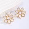 Retro Fashion Vintage Alloy Drip Oil Flower Earrings For Women