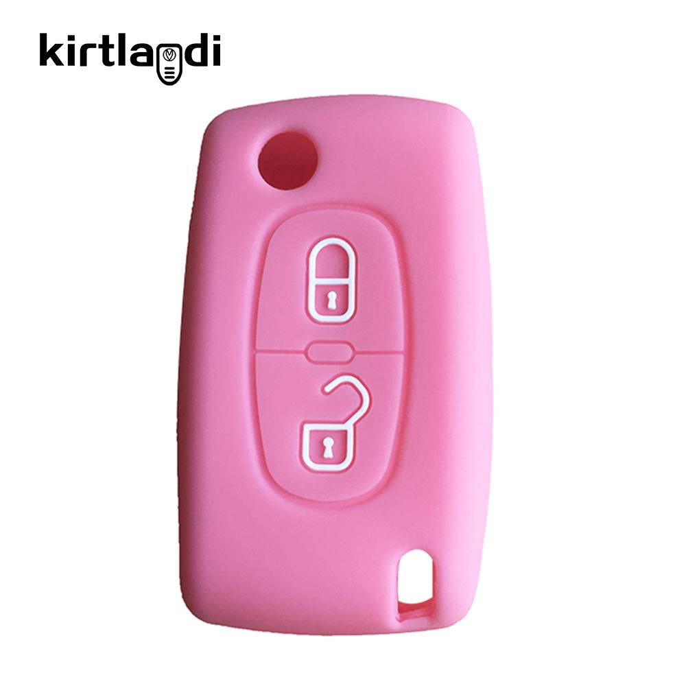 2 Button Key Case Cover for Citroen C-Crosser C3 C4 Picasso Berlingo Case for Peugeot Partner Tepee 207 307 308 407 Keychain