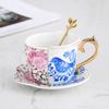 Nordic Pastoral Style British Ceramic Coffee Cup Saucer Set Ins Creative Black Tea Cup Gold Hand Afternoon Tea Cup Saucer