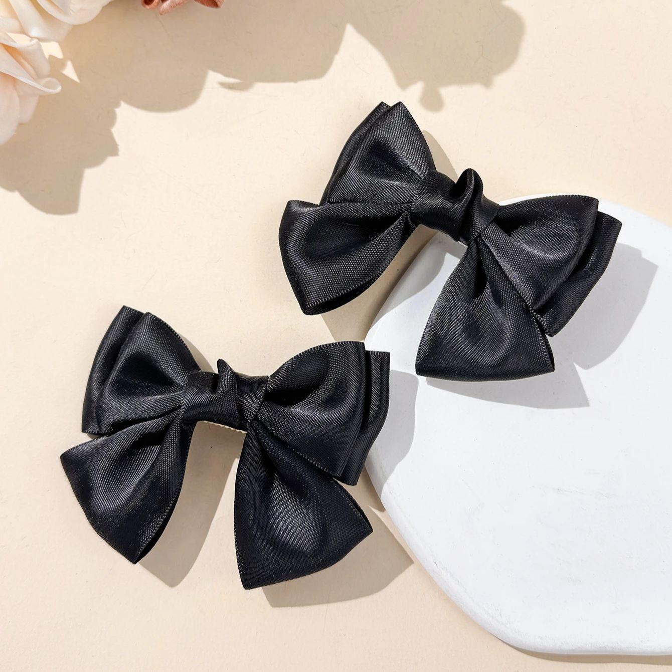 

2 шт. Женский модный темперамент, изысканный досуг, однотонный, стиль уличной девушки, бант для волос, заколка для волос