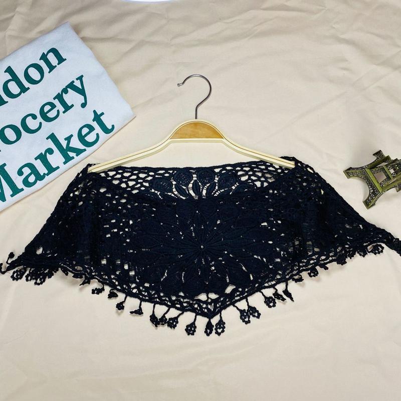Embroidery Detachable Dress Lace Shawl Hollow Out Cover Female Blouse Shoulder Fake Collar Cape Clothing Accessories