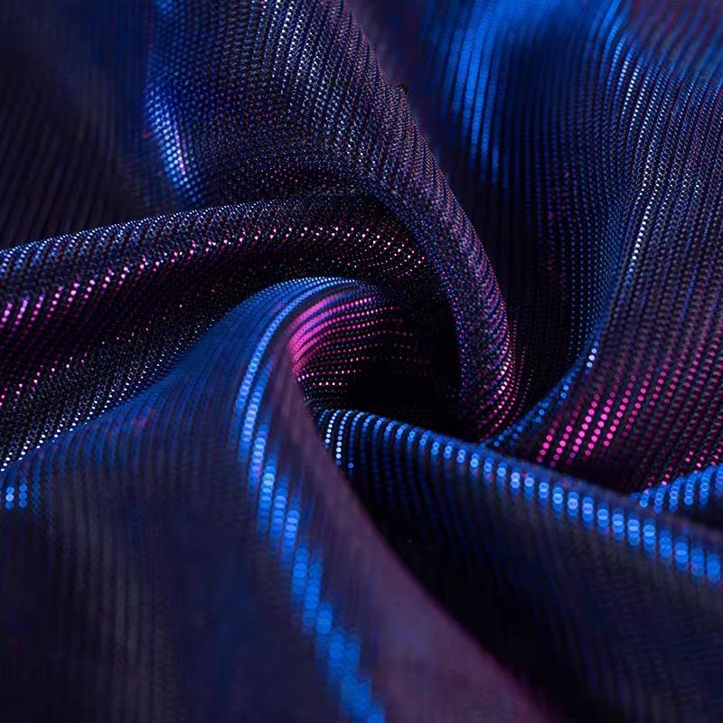 Party Dress Fabric Shiny Flashing Mesh Light Fabric Rridescence Mesh Magic Color for DIY Wedding Dress Cosplay Material