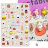 2Pcs Cartoon Nail Stickers Self Adhesive Non-Fading Exquisite Pattern Strong Stickiness Removable Decorative PVC Cartoon Animal