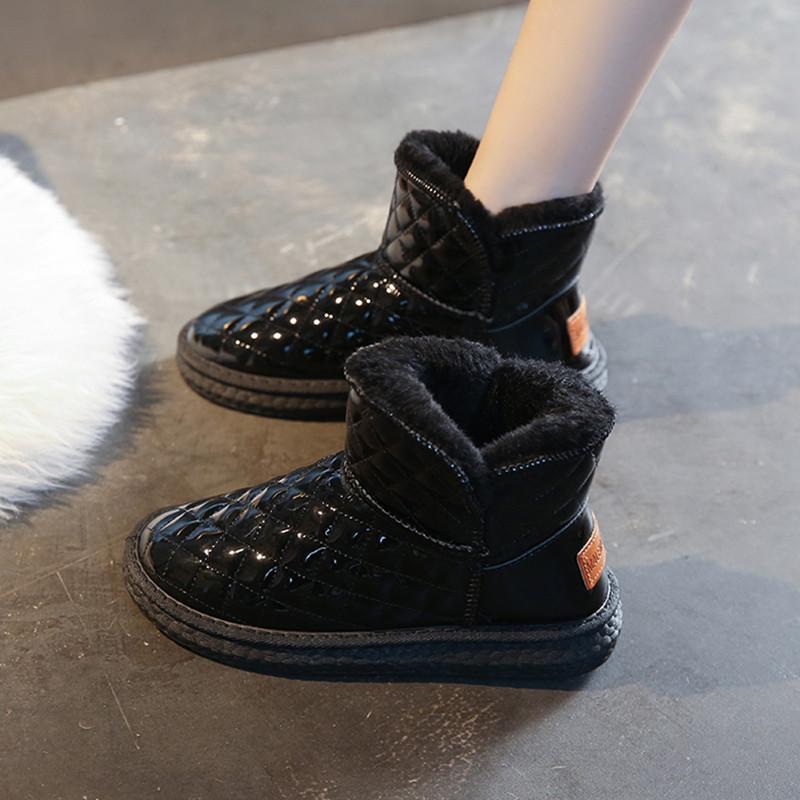 Platform snow boots women's winter cotton shoes 2025 new velvet women's shoes fashion short tube waterproof and non-slip bread shoes