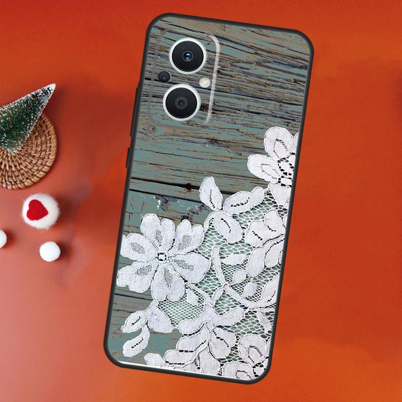 Western Rustic Barn Wood Lace Case For OPPO Find X9 X5 X6 X8 Pro OPPO Reno 14F 13F 12F 11F 10 12 13 14 Pro 7 8 Lite Cover