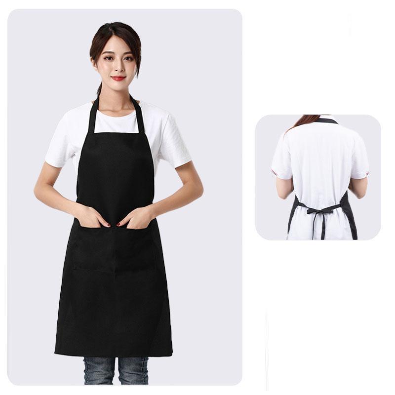 Adjustable Cooking Apron Waterproof and Oil Resistant Kitchen Chef Apron Dirt-resistant Smock Sleeveless Aprons with 2 Pockets