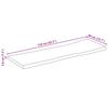 Tabletop 110x40x3.8cm Rectangular Solid Acacia Wood Live Edge