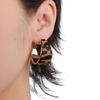 Eye Catching Oversized Leopard Print Hoop Earrings Artistic Geometric Ear Accessories Scratch Resistant Jewelry