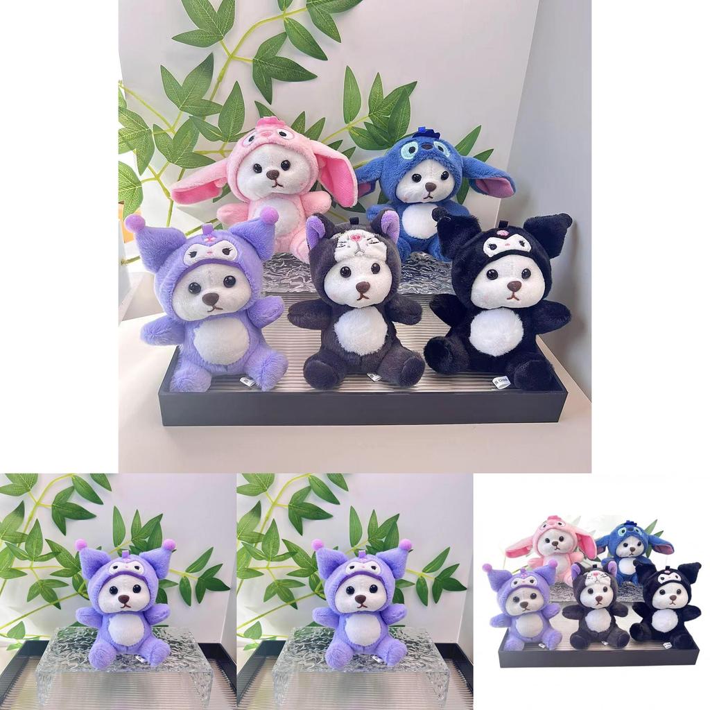 Entzückender Plüschpuppen-Schlüsselanhänger mit stilvollem Stitch- und Lina-Bär-Design in mehreren Farben