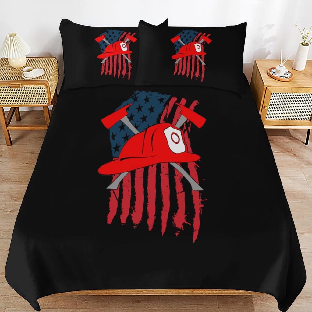 Axe Duvet Cover Set For Teens Adults Men Queen Lightweight Quilt Cover With 2 Pillowcase Traditional Battle Bedding Set No Quilt