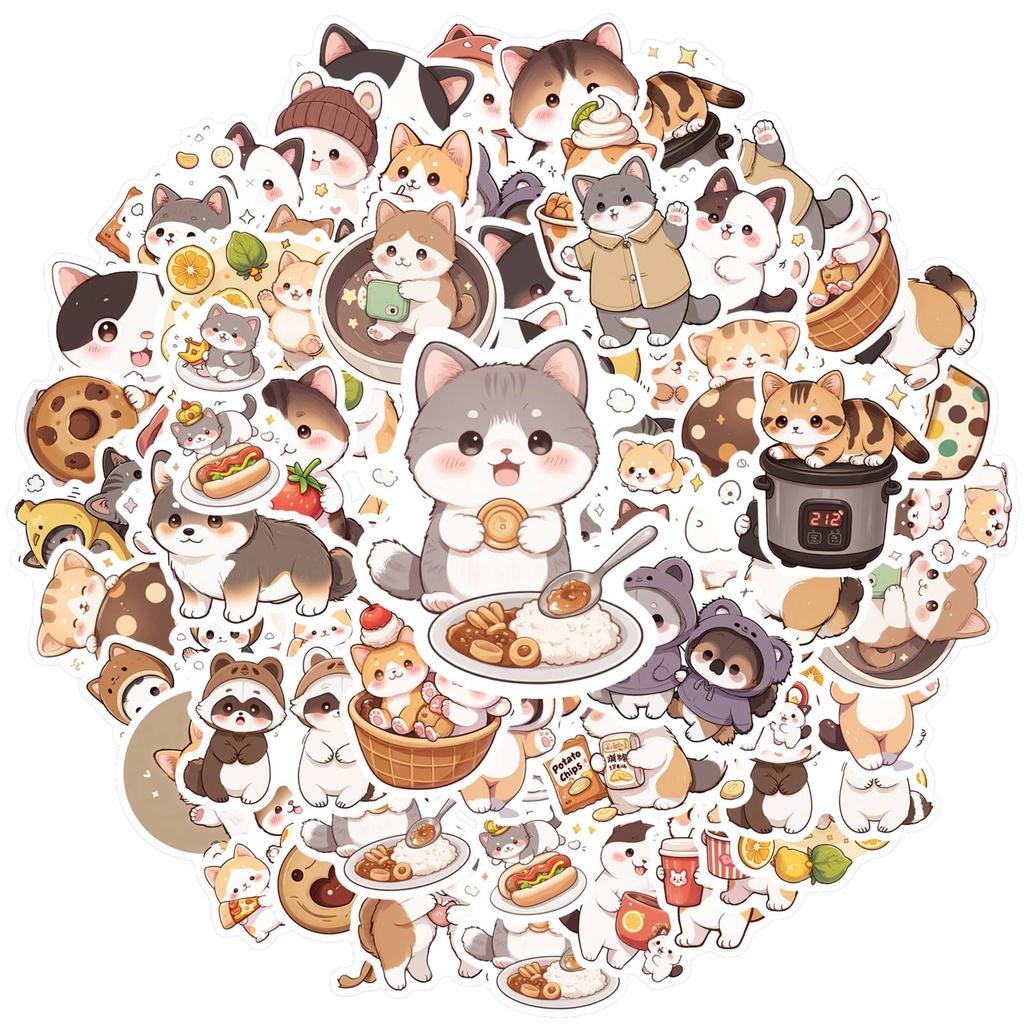 35pcs Playful Cats Stickers Cute Cute Animals Stickers Stickers For Guitar DIY Skateboard Laptop Luggage Decor