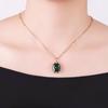 Exquisite Color Gold Inlaid Greenstone Egg Surface Necklace Russian Purple Gold Luxury Personalized 585-Plated Rose Gold Pendant