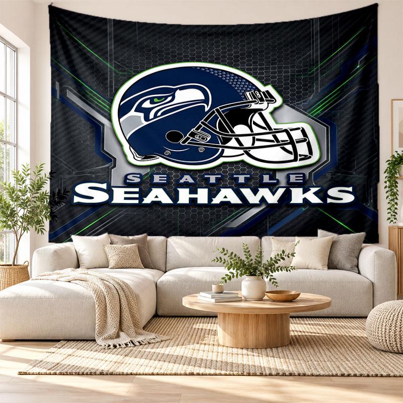 Seattle Seahawks Wall Tapestry, Soft Fabric Wall Hanging, Decorative Backdrop For Bedroom Home Wall Art