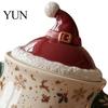 Ceramic Storage Jar Christmas Themed with Airtight Lid, Decorative Gingerbread Man Home Decor Cookie Canister, Large Capacity Snack Container