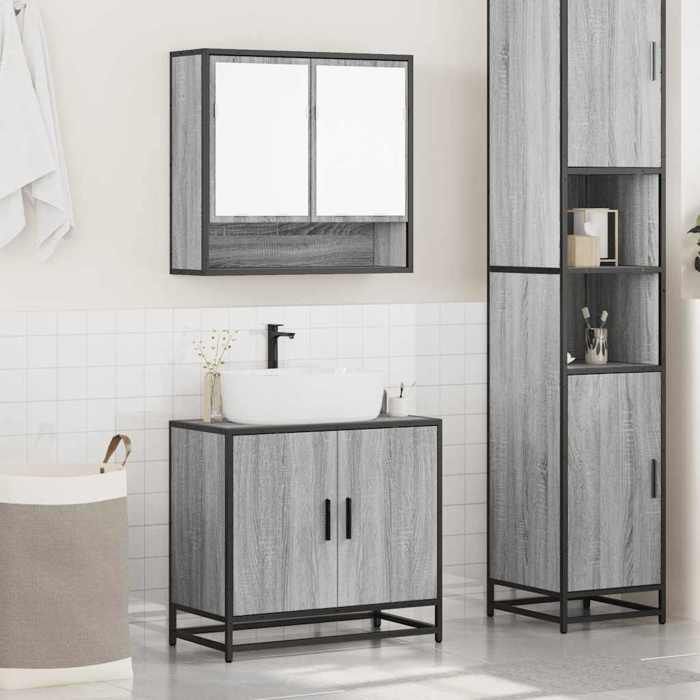 VidaXL Ensemble De Meubles De Salle De Bain 2 Pcs Sonoma Grey, Storage Cabinet, Bathroom Cabinet, Vanity Unit 3300918